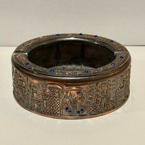 Handcrafted Bronze Ashtray Ancient Egyptian Pharaonic Civilization King Tuk 4.5”